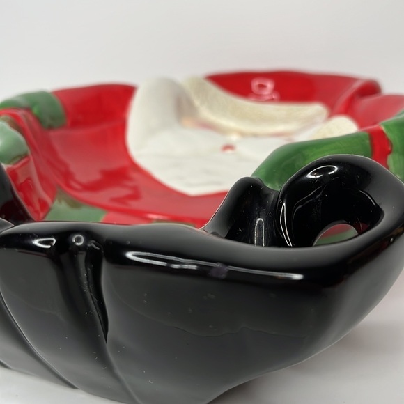 Holiday Home Earthware Hand Painted Santa Claus 11” Candy Dish Serving Platter - Picture 9 of 10